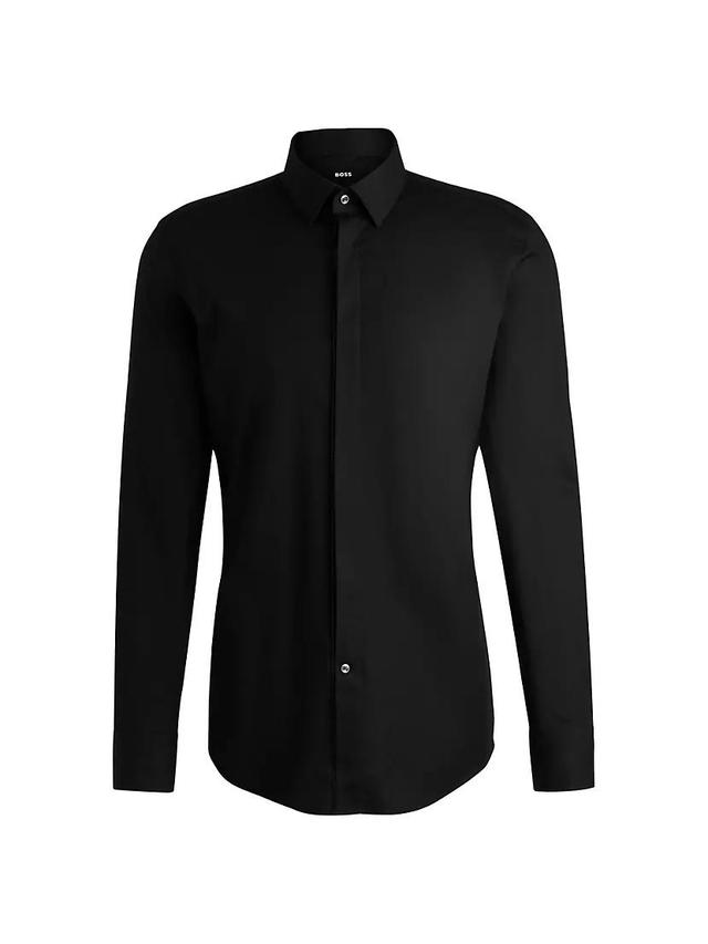 Slim-Fit Shirt in Easy Iron Stretch-Cotton Poplin Product Image