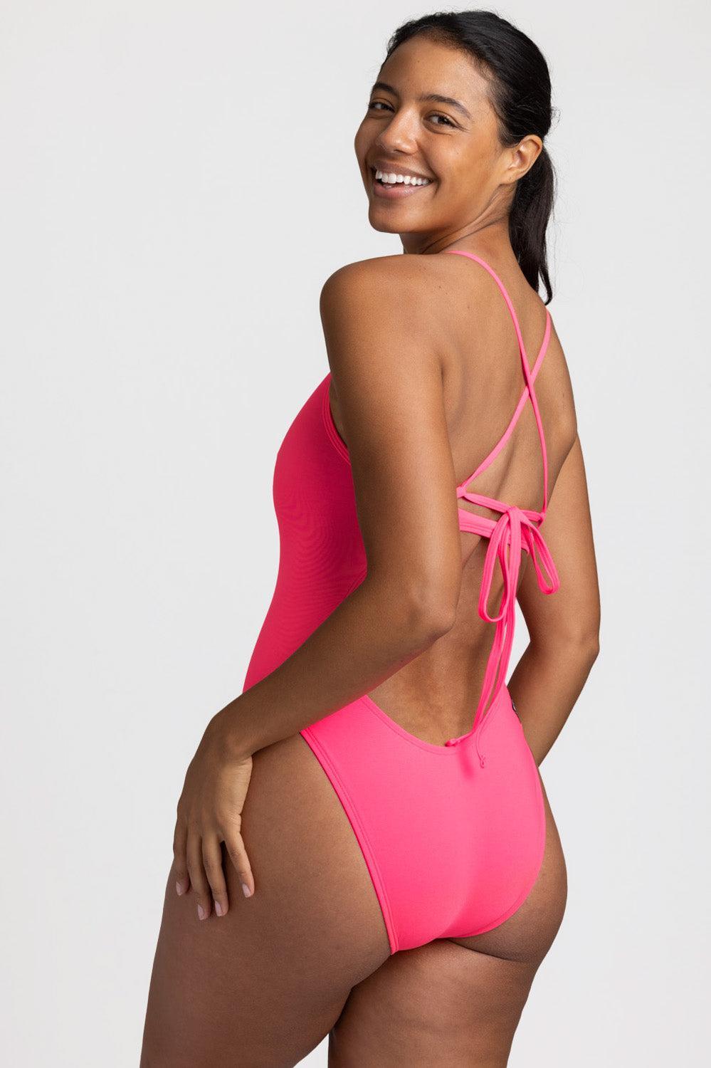 Priscilla Swim Onesie - Hot Pink Female Product Image