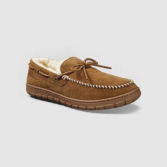 Men's Shearling-Lined Moccasin Slippers Product Image