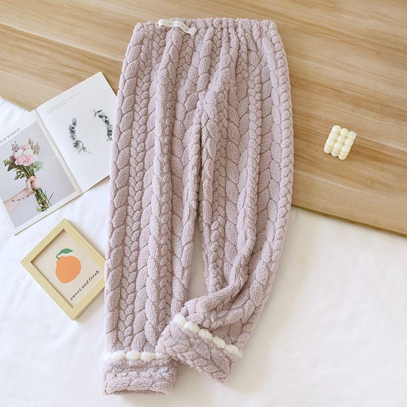 Maternity Drawstring Waist Fleece Lounge Pants Product Image