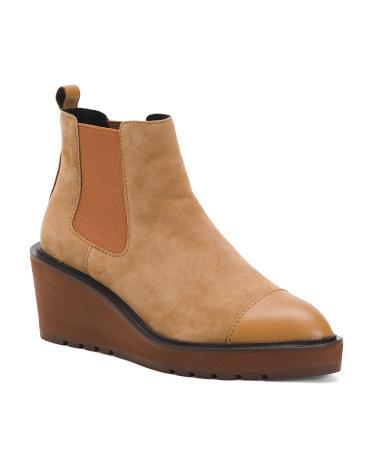 Suede Gemmain Wedge Chelsea Booties For Women Product Image