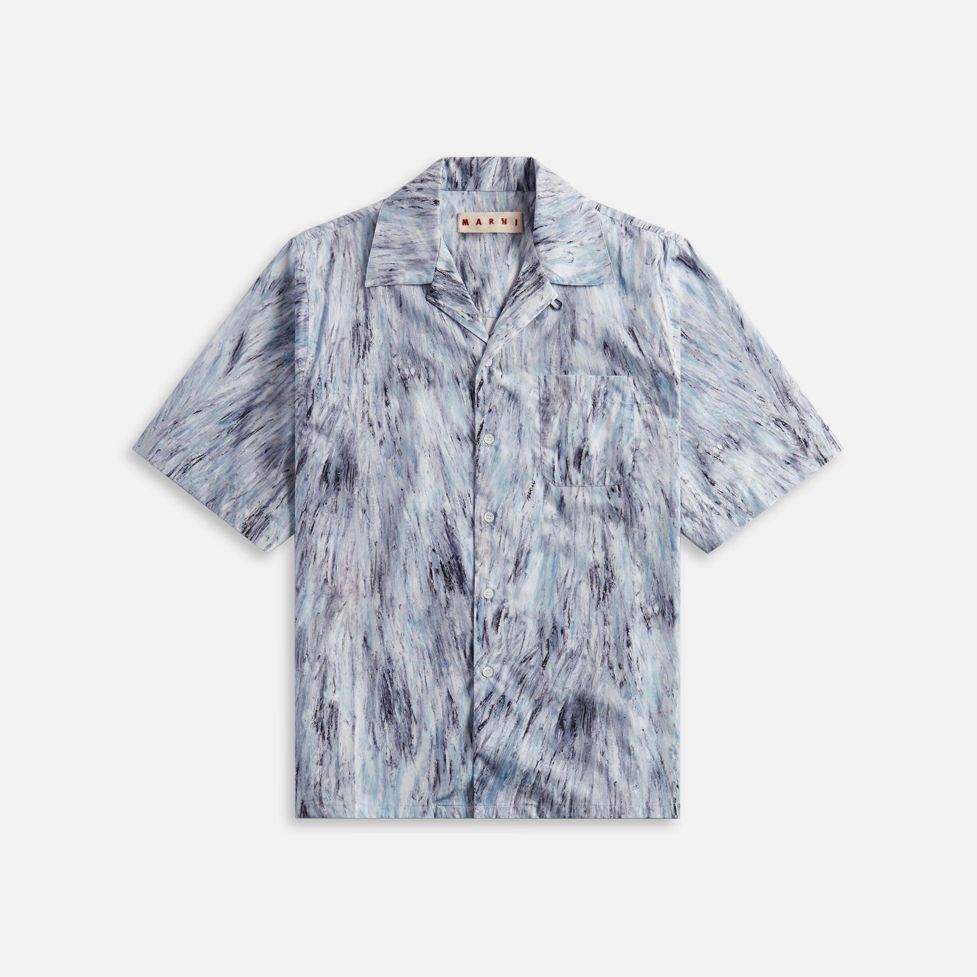 Marni Fuzzy Crayon Organic Poplin Shirt - Frost Male Product Image