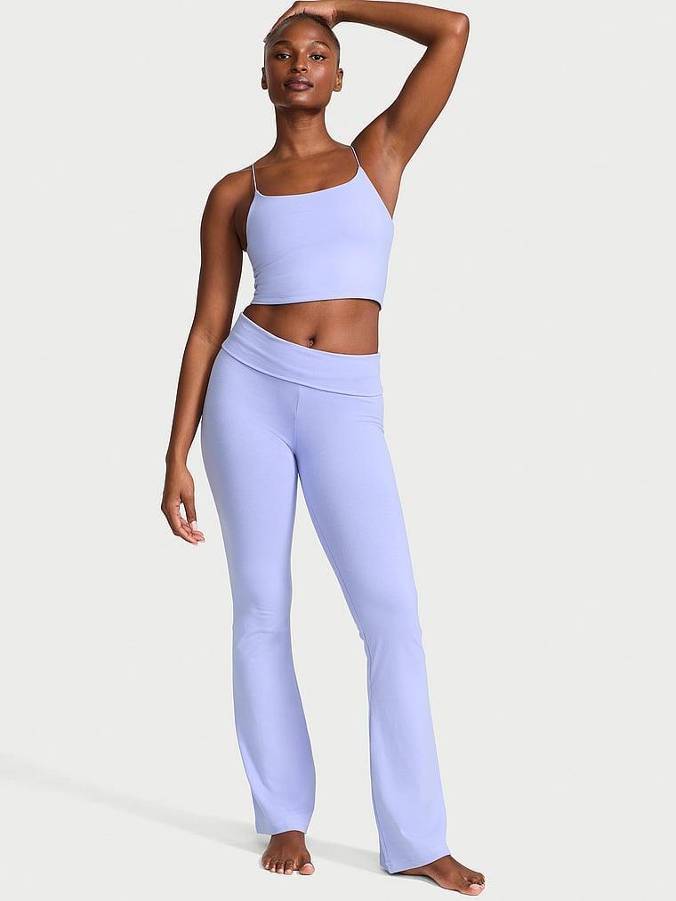 VS Cotton Yoga Foldover Flare Leggings Product Image