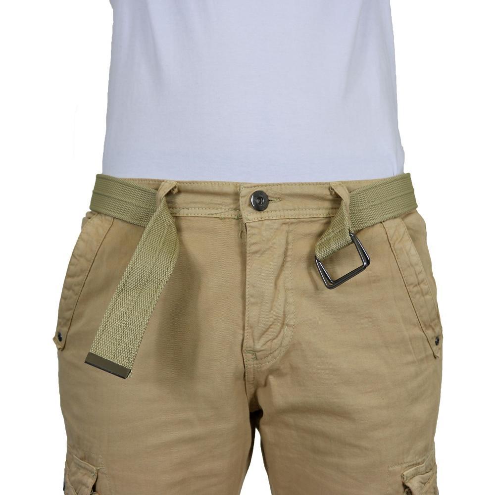 Galaxy By Harvic Men's Garment Dyed Cargo Pants With Belt - Khaki, 32 Product Image