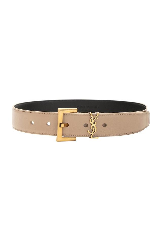 Saint Laurent Monogramme Belt Beige. (also in 65, 75, 80, 85, 90, 95). Product Image