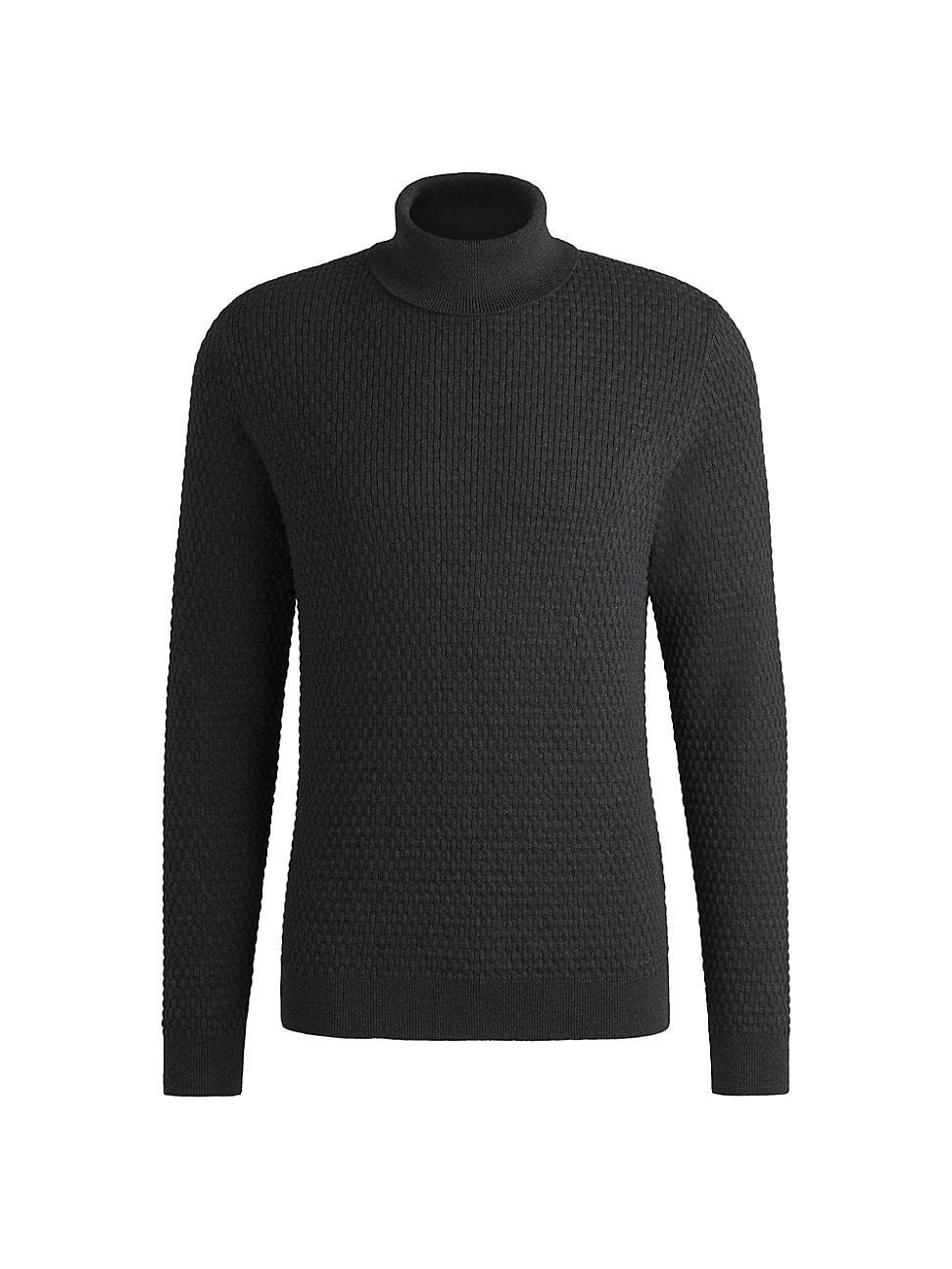 Mens Structured-Knit Rollneck Sweater in Cotton product image