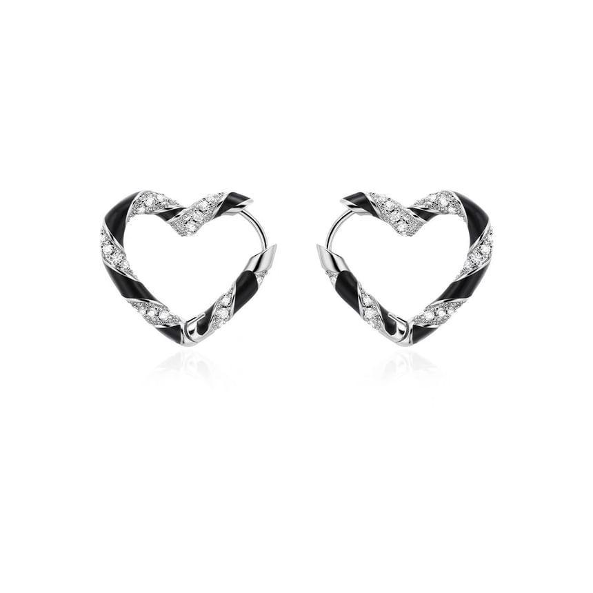 Heart Rhinestone Hoop Earring Product Image