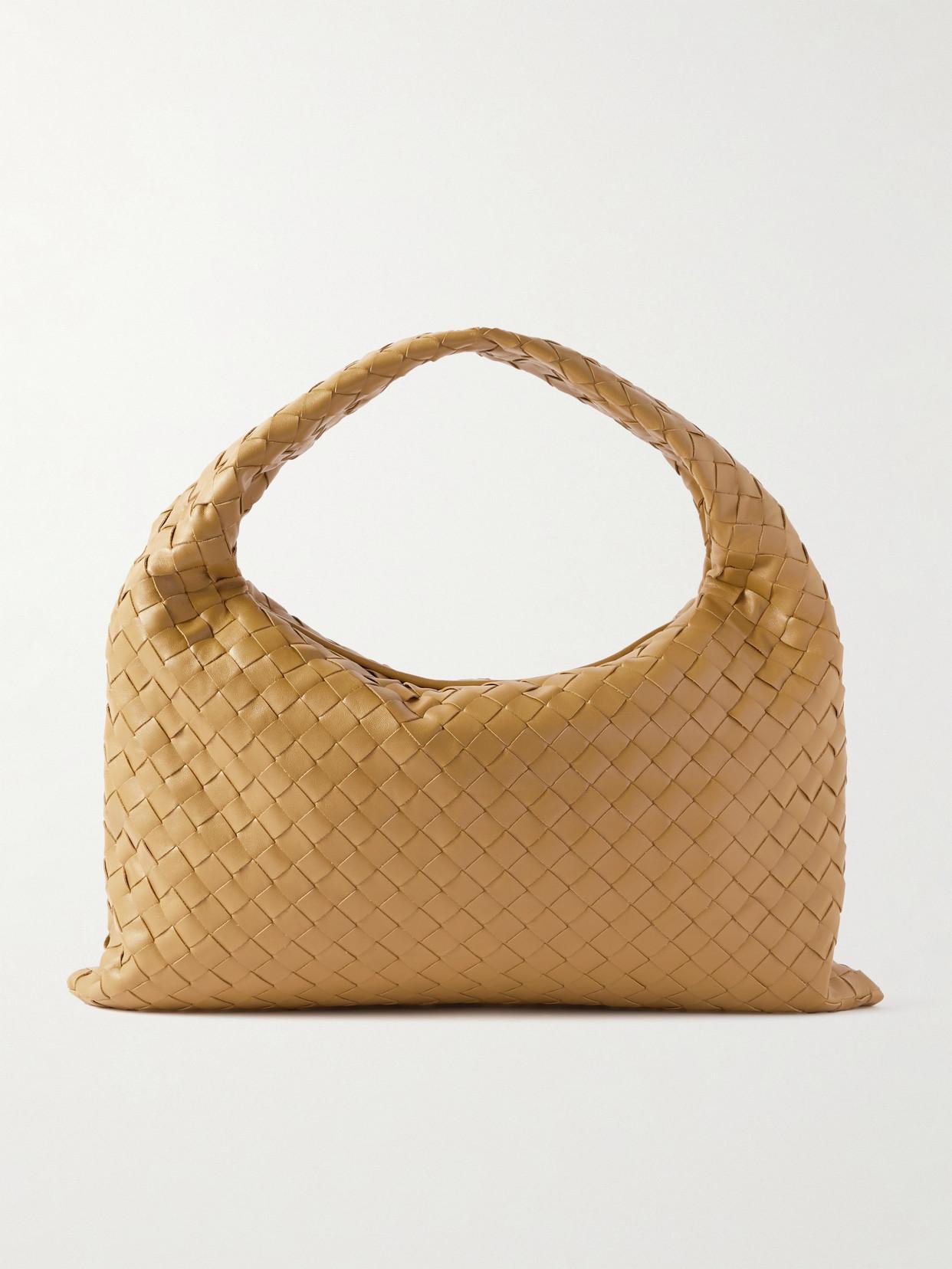 BOTTEGA VENETA Hop Small Intrecciato Leather Tote In Dark Praline Product Image