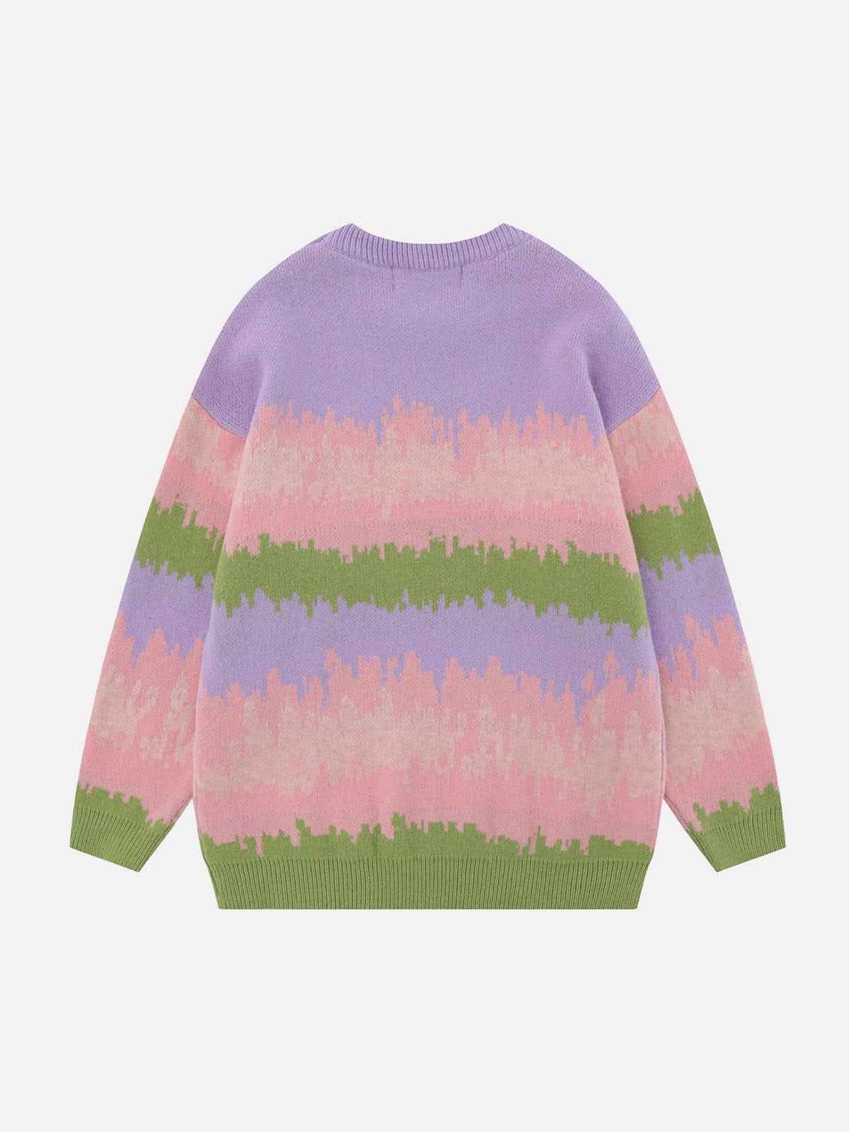 Aelfric Eden Rainbow Color Blocking Sweater Product Image