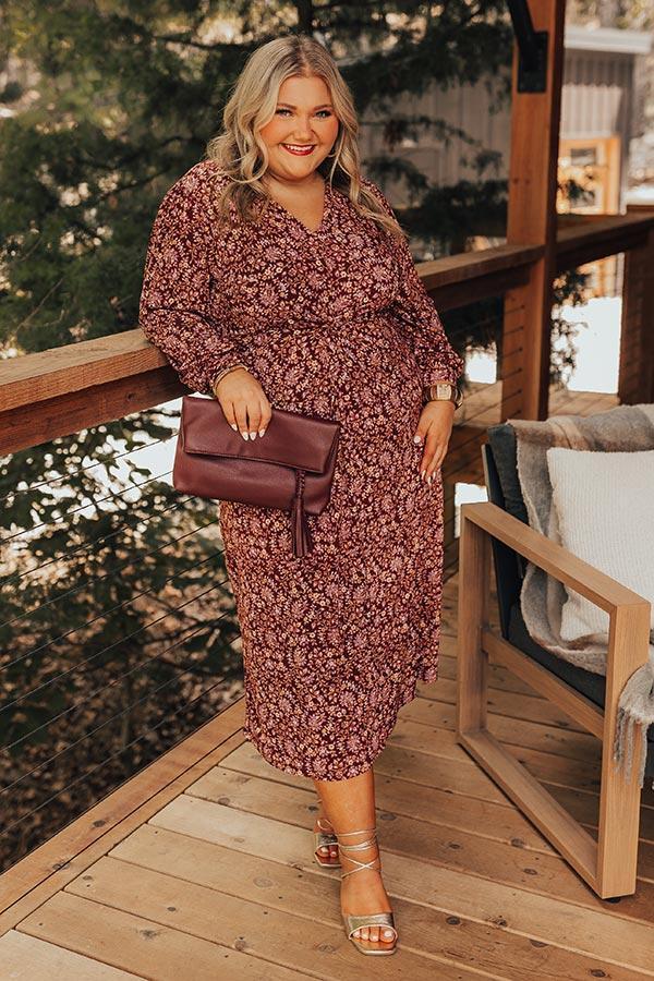 Merlot Sippin' Floral Midi Curves Product Image