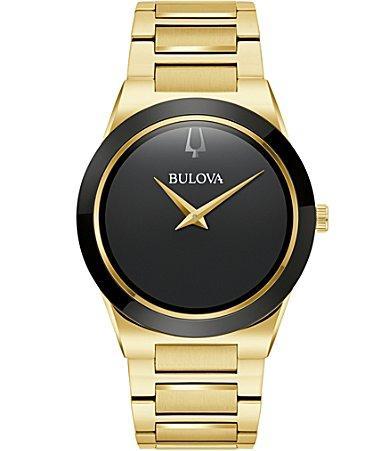 Bulova Mens Modern Millennia Gold-Tone Stainless Steel Bracelet Watch 41mm Product Image