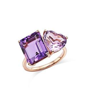 Womens 14K Rose Gold & Amethyst Ring Product Image