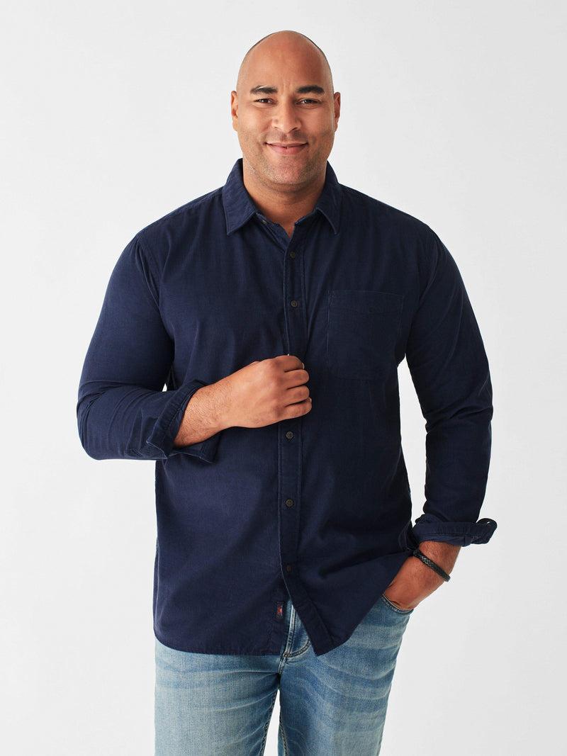 Stretch Corduroy Shirt - Navy Male Product Image