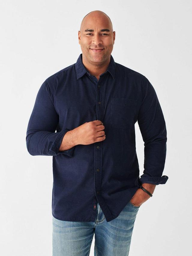 Stretch Corduroy Shirt - Navy Product Image