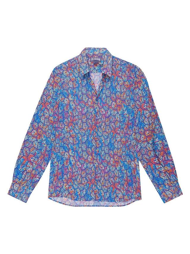 Mens Carapa Abstract Cotton Button-Front Shirt Product Image