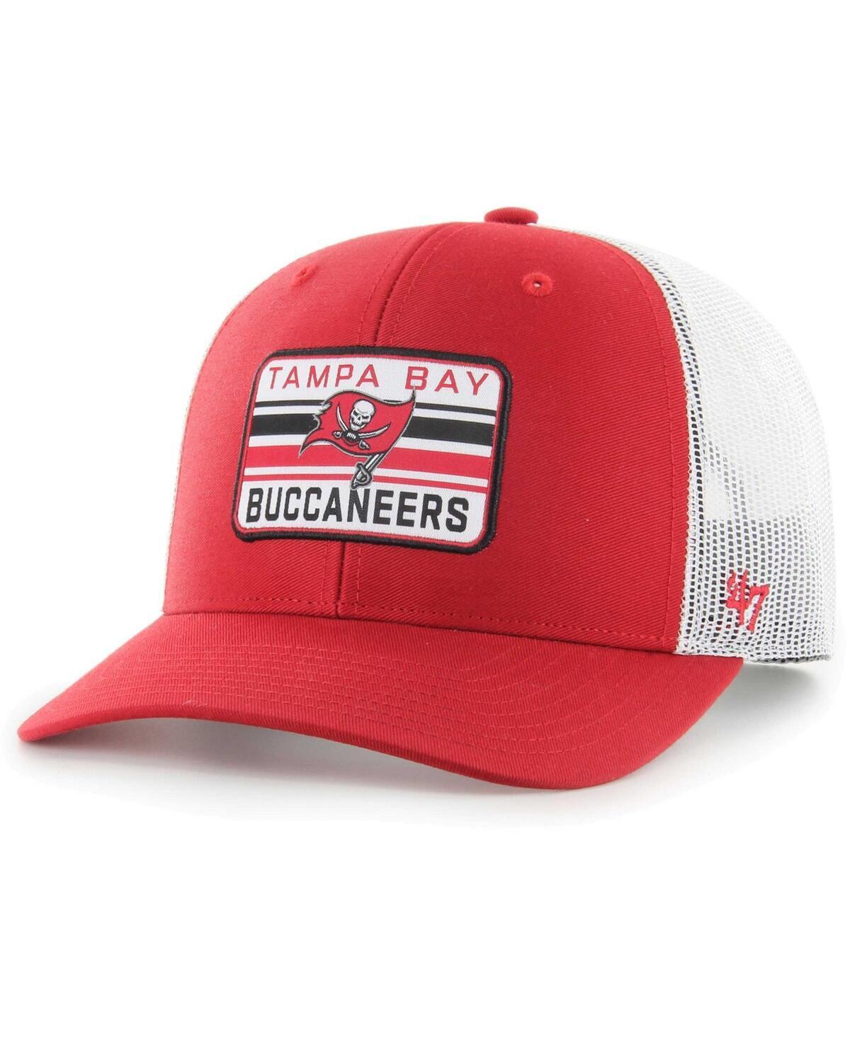 Mens 47 Red/White Tampa Bay Buccaneers Drifter Adjustable Trucker Hat Product Image