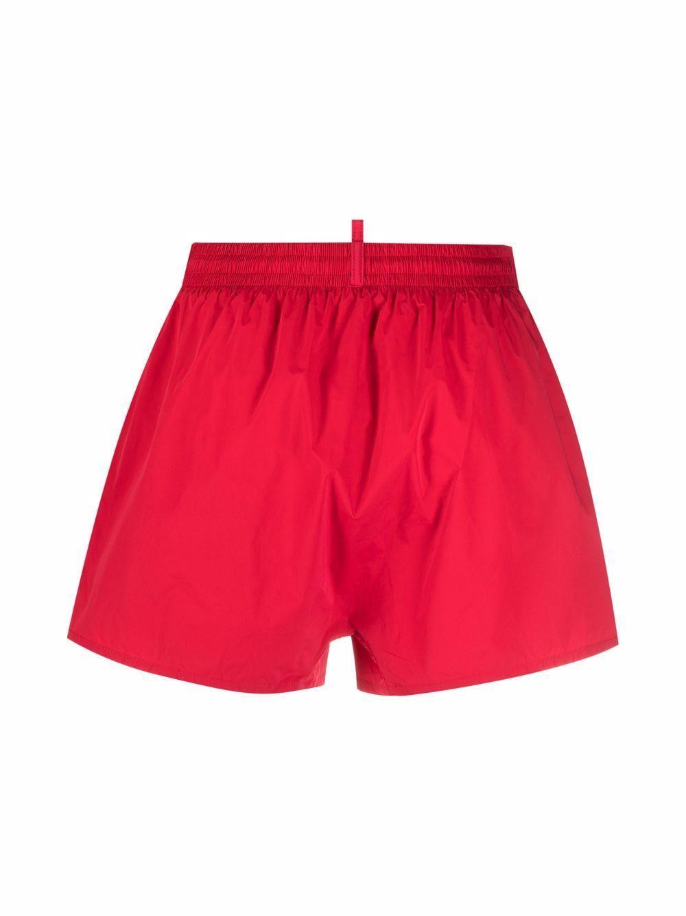 DSQUARED2 Logo-print Drawstring-waist Swim Shorts In Red Product Image