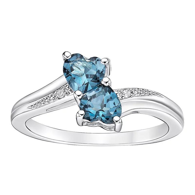 Gemminded Sterling Silver London Blue Topaz & Diamond Accent Ring, Womens Product Image