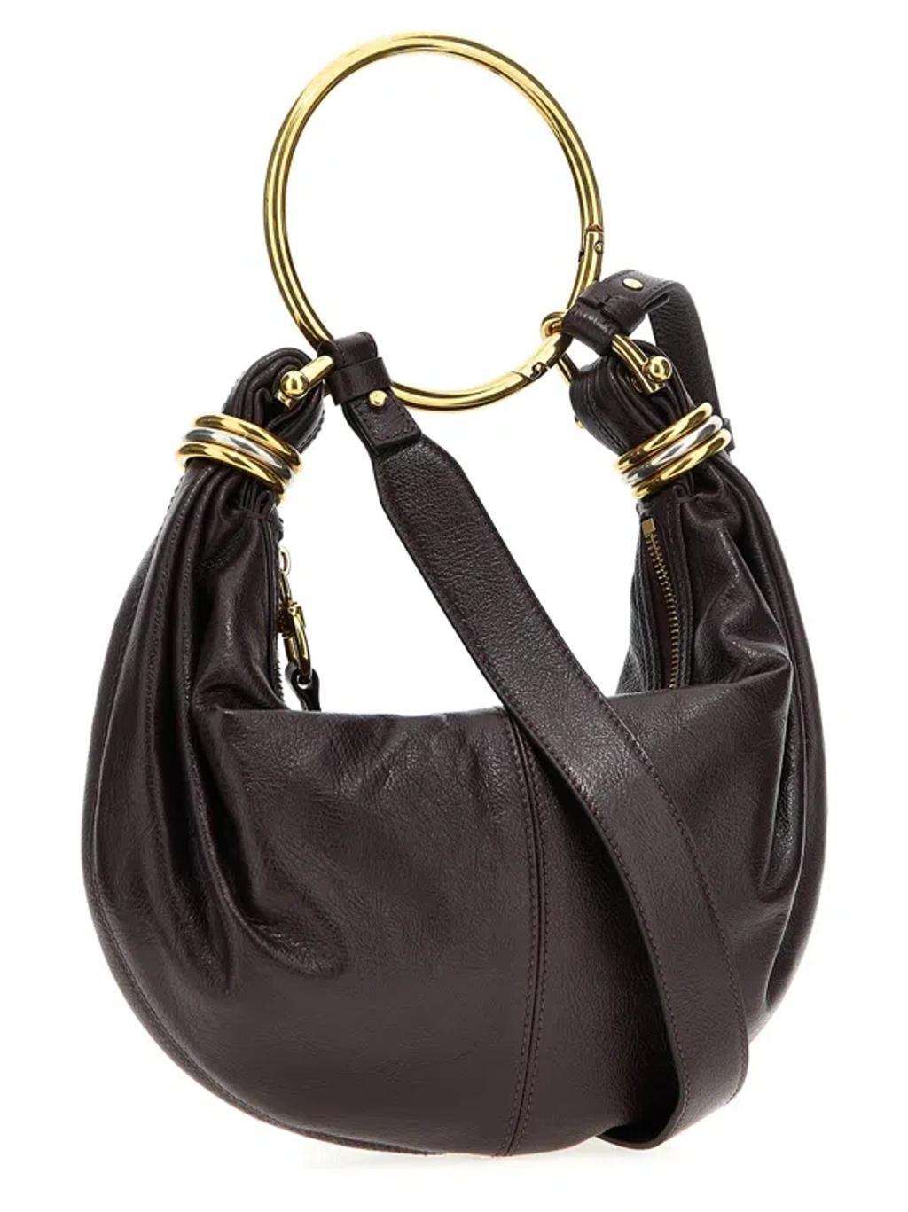 Small Leather Bracelet Top-handle Bag In Black Product Image