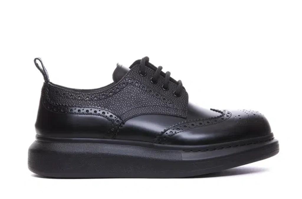 Exaggerated-sole Leather Brogues In Black Product Image