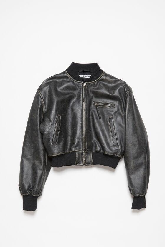 Leather bomber jacket Product Image