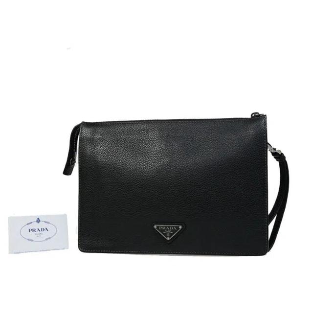 Saffiano Black Leather Clutch Bag () Product Image