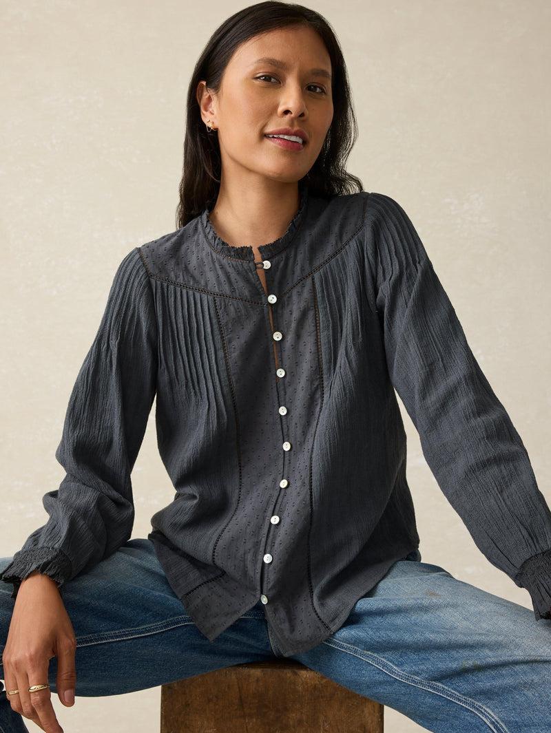 Lily Blouse - Washed Black Product Image