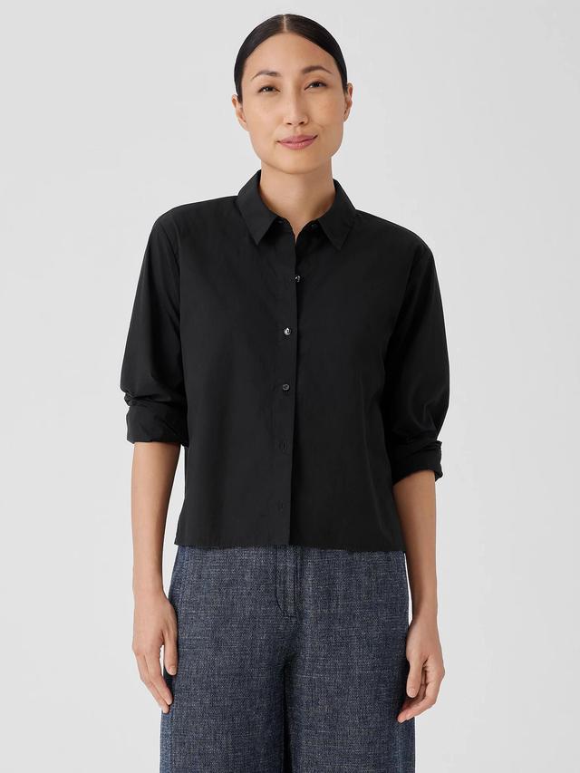 EILEEN FISHER Washed Organic Cotton Poplin Classic Collar Shirtfemale Product Image