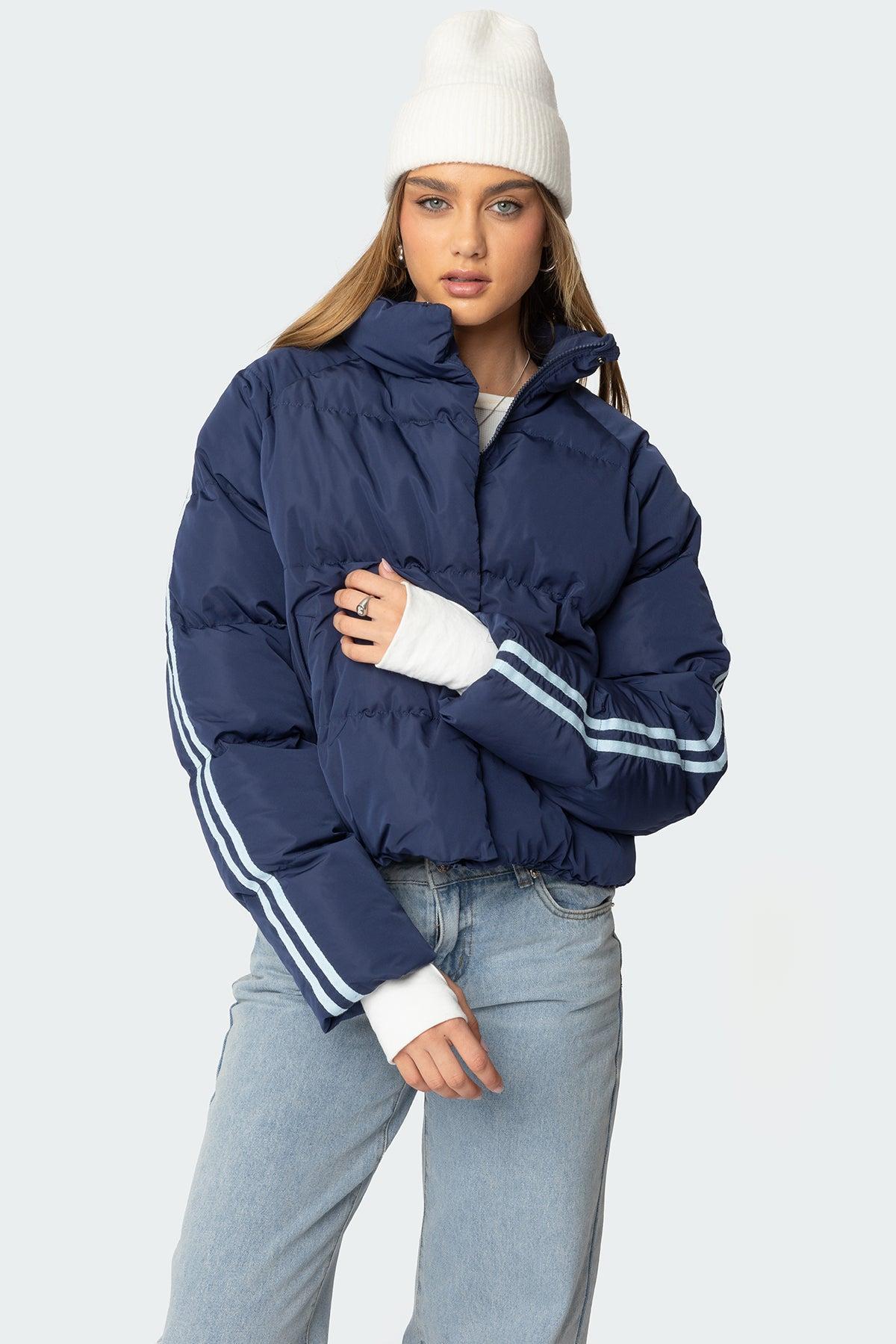 Sherry Side Striped Puffer Jacket Product Image