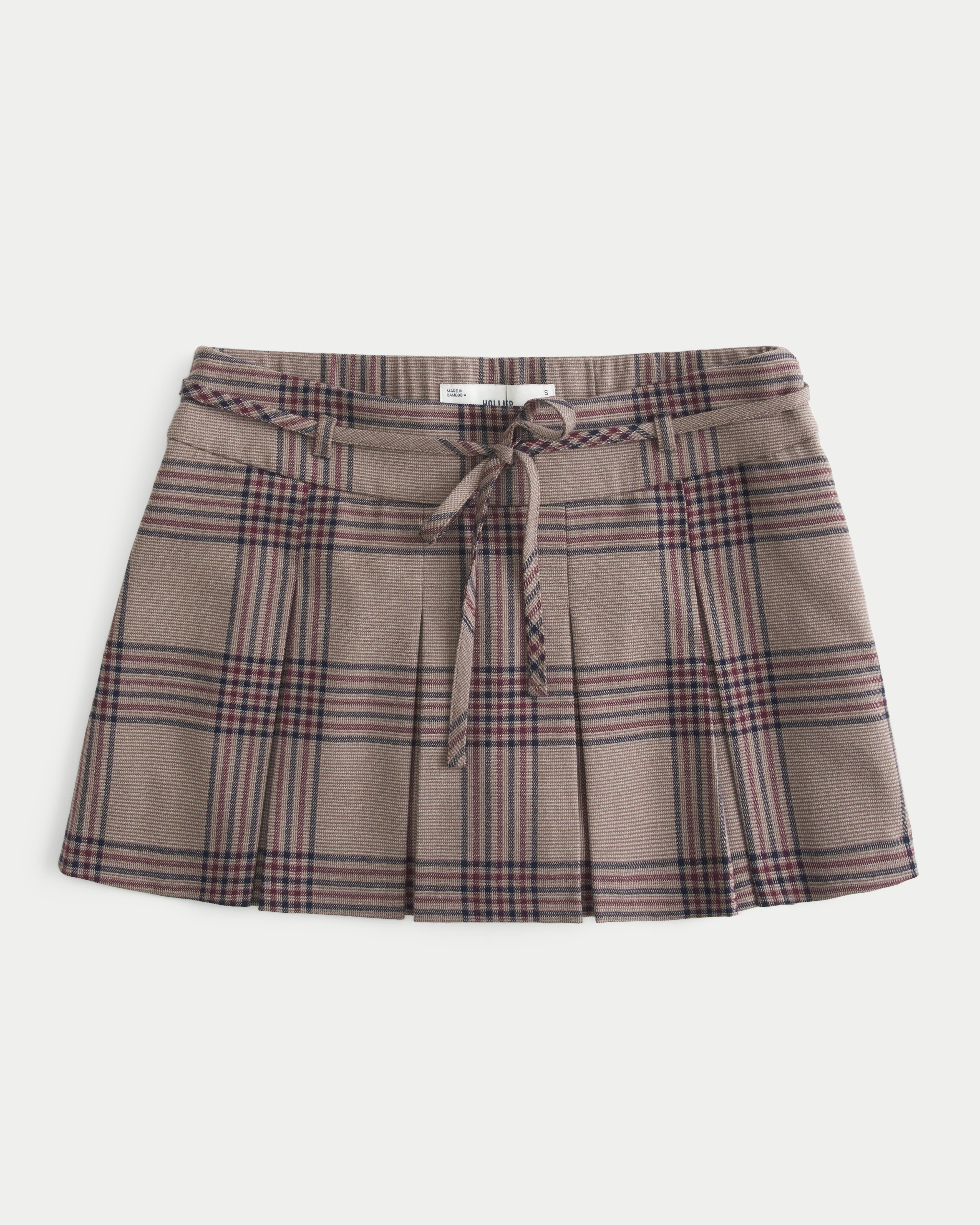 Mid-Rise Pleated Mini Skort Product Image