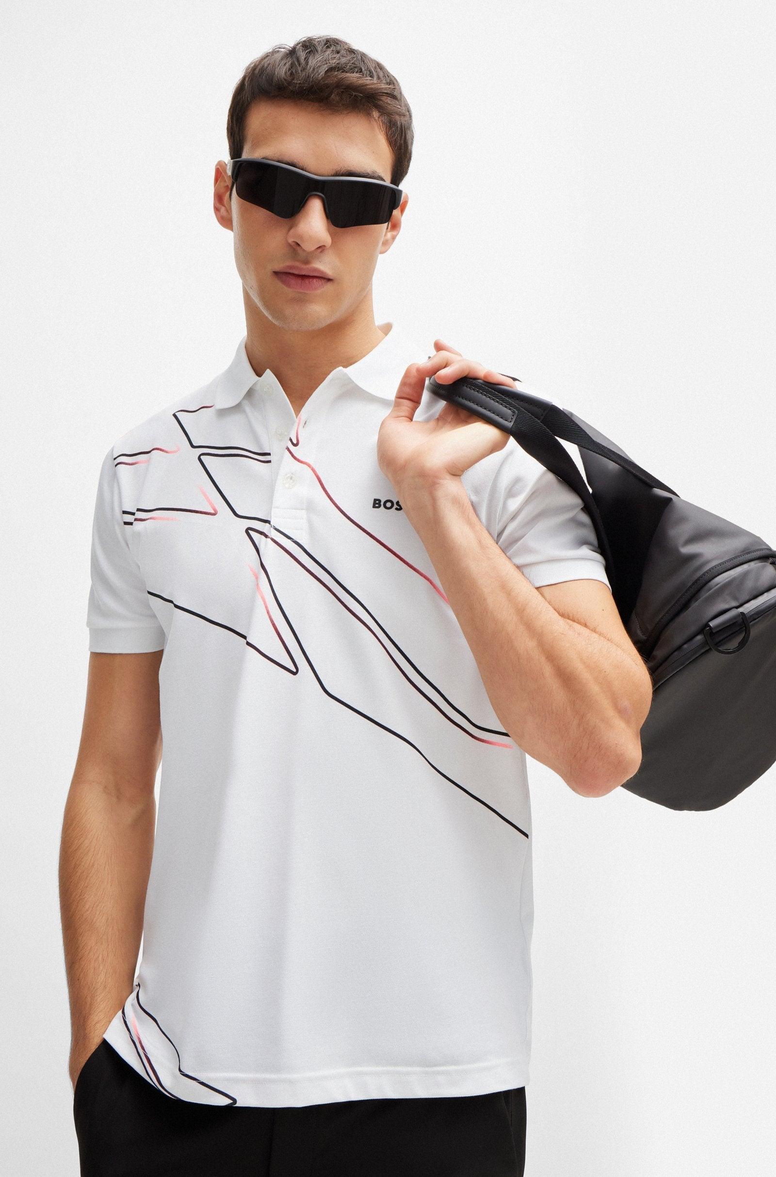 Boss Active-Stretch Polo Shirt with Seasonal Artwork Male Product Image