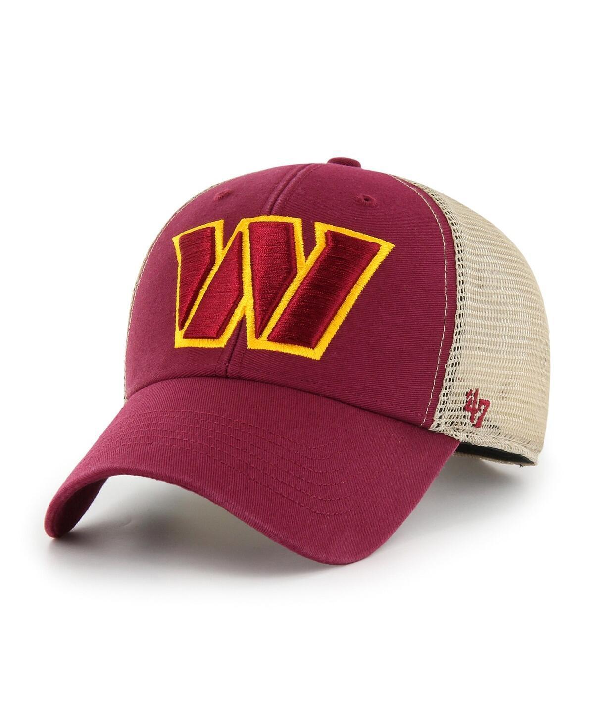 Men's '47 Burgundy/Natural Washington Commanders Flagship MVP Snapback Hat Product Image