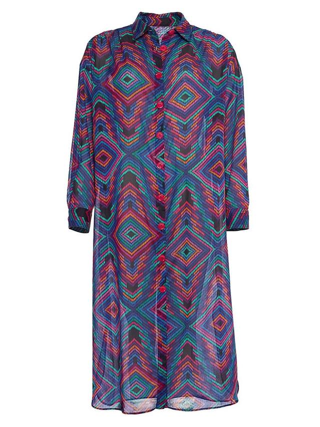 Womens Dj Cotton Geometric Cover-Up Product Image