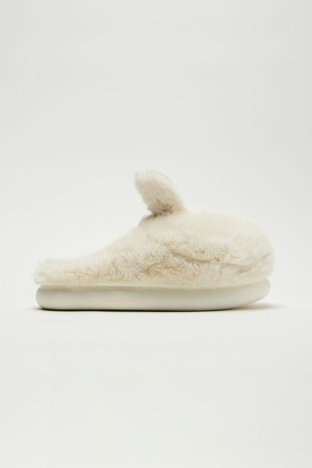 Fluffy Bunny Slippers - Cream Product Image