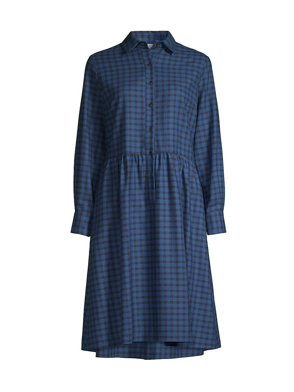 Womens Check Wool Knee-Length Dress Product Image