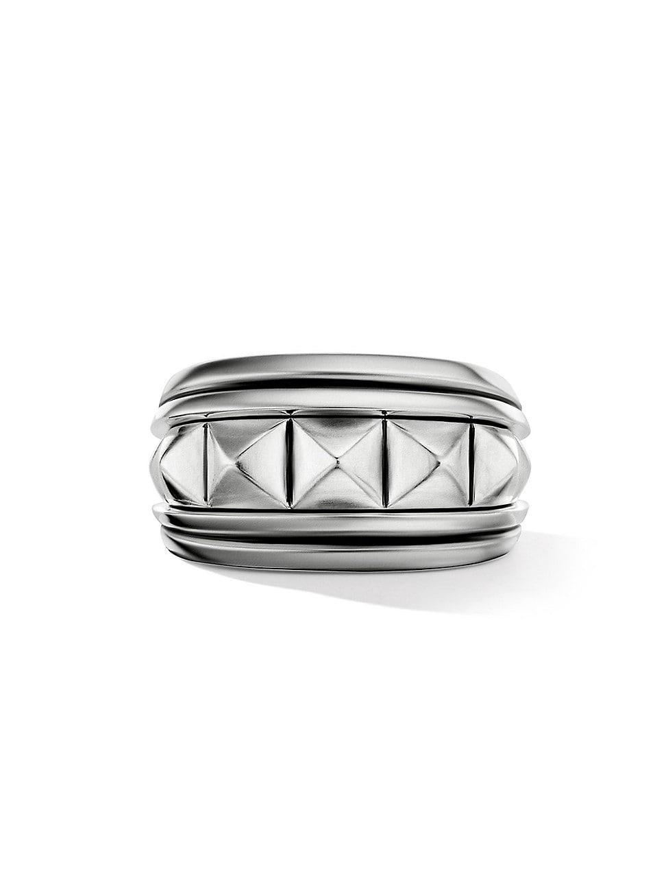 Mens Pyramid Sterling Silver Signet Ring Product Image