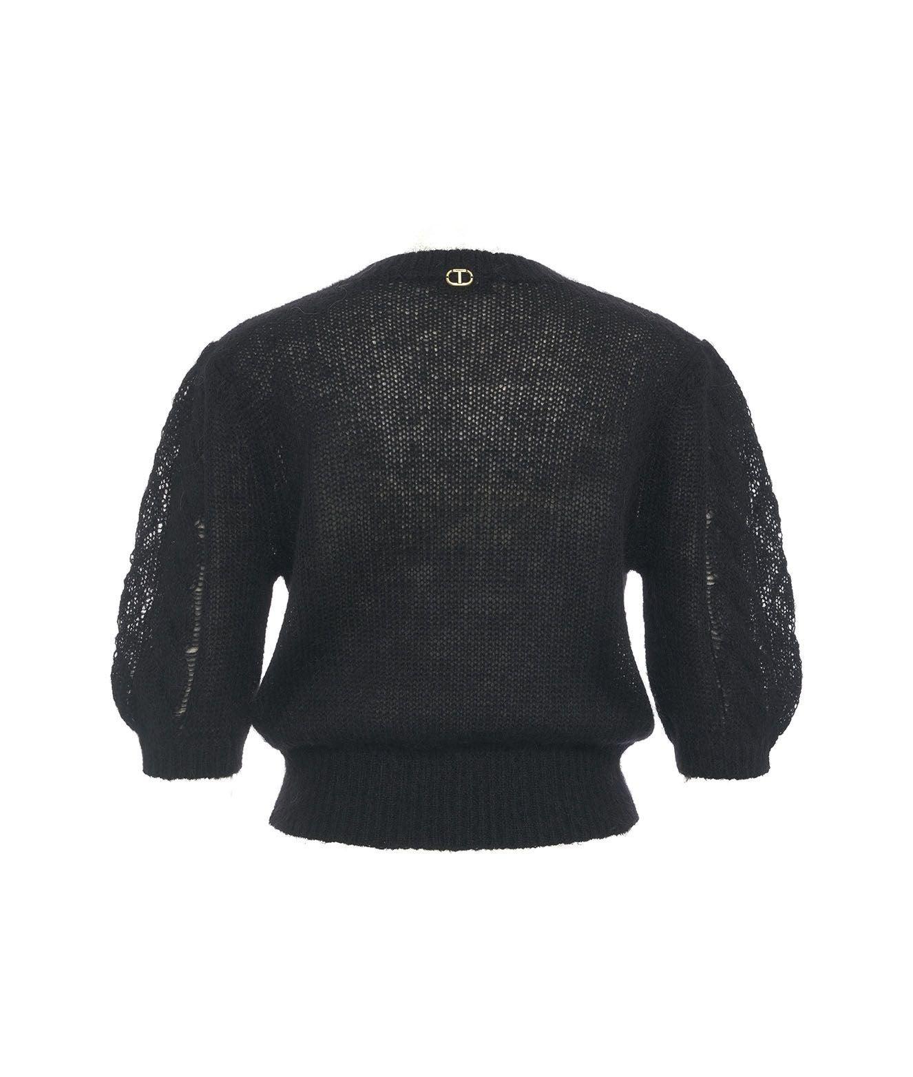 Maglia in misto mohair con pizzo Female Product Image