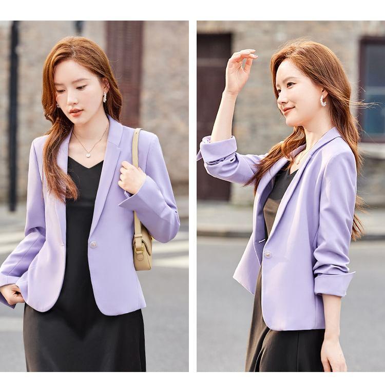 Lapelled Plain Single Breasted Blazer Product Image