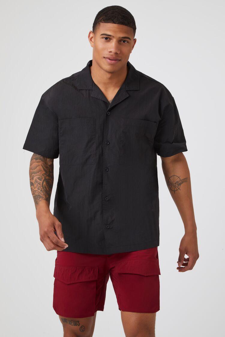 Cuban Collar Short-Sleeve Shirt | Forever 21 Product Image