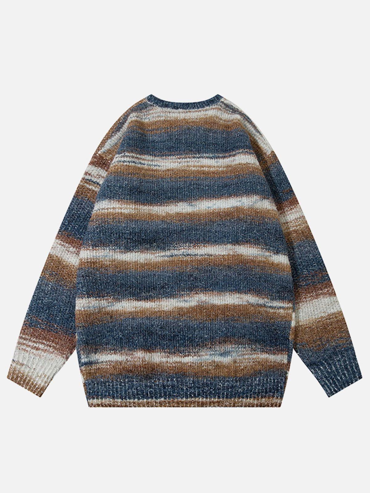 Aelfric Eden Color Blocking Stripes Sweater Product Image