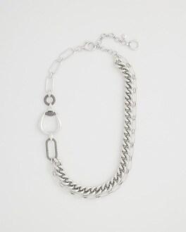 Silver Tone Horsebit Necklace Product Image