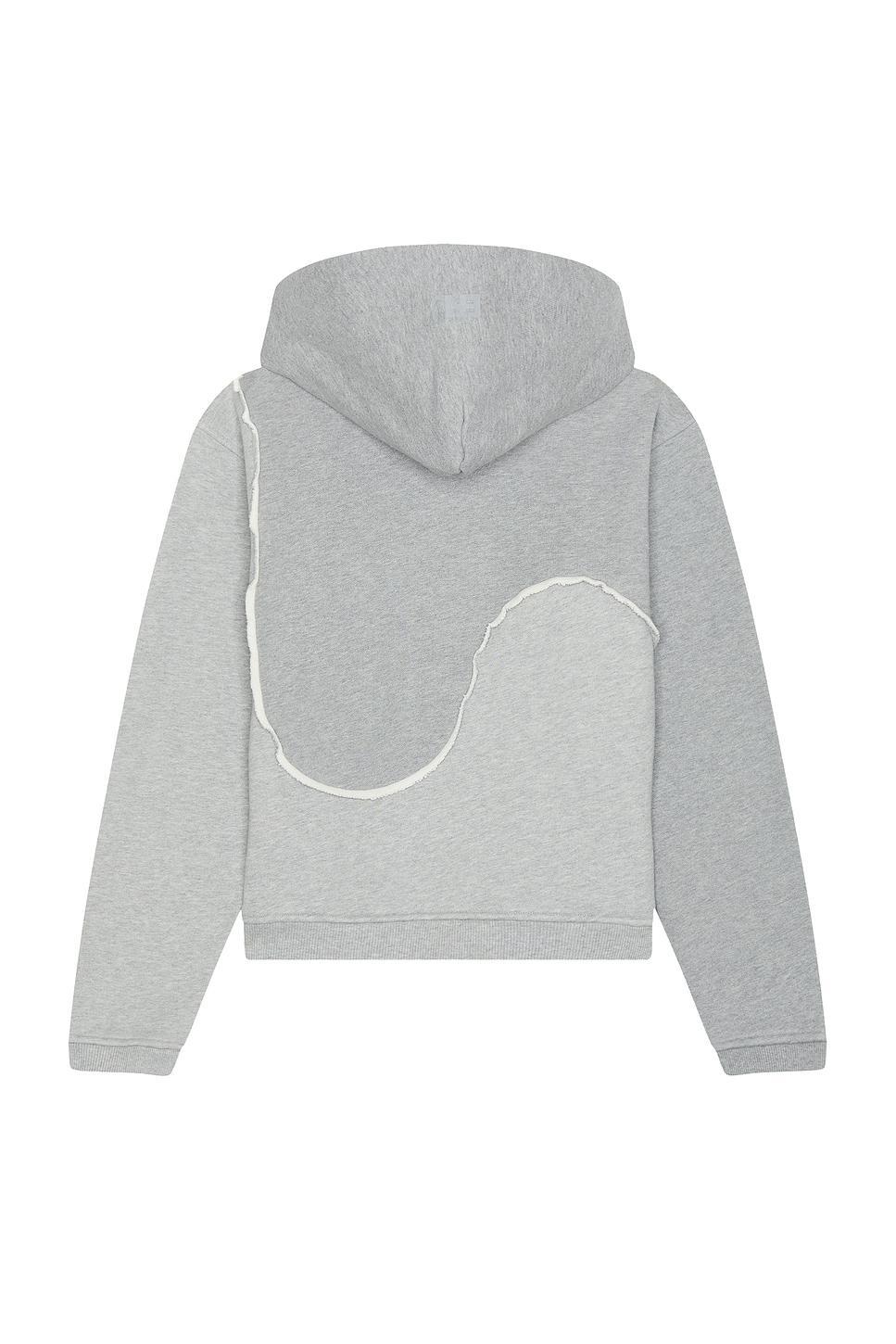 ERL Men Grey Swirl Zipped Hoodie Knit in Grey Product Image