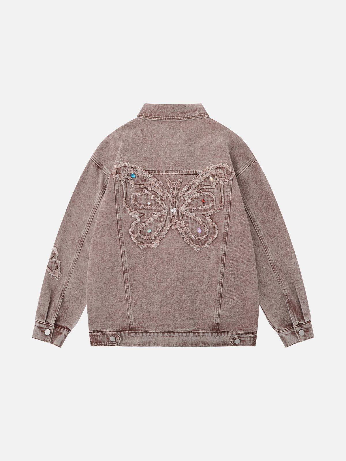 Aelfric Eden Applique Embroidery Butterfly Denim Jacket Product Image