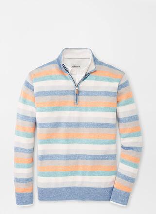 Peter Millar Mens Crown Cool Coach Quarter-Zip Sweater | Color: Cottage Blue | Size: S product image