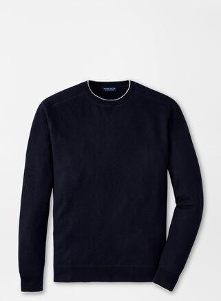 Peter Millar Mens Voyager Cashmere-Silk Saddle Shoulder Crew | Color: Navy | Size: XXL Product Image