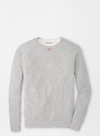 Peter Millar Mens Crown Soft Honeycomb Crewneck Sweater | Color: British Grey | Size: M Product Image