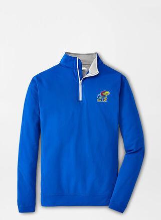 Peter Millar Mens SMU Perth Performance Quarter-Zip | Color: Blue | Size: L Product Image