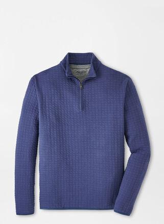 Peter Millar Mens Quad Quilted Quarter-Zip | Color: Galaxy | Size: XL Product Image