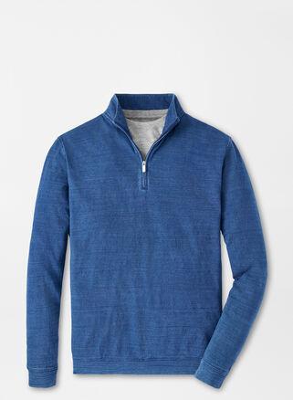 Peter Millar Mens Indigo Knit Quarter-Zip | Color: Indigo | Size: S Product Image