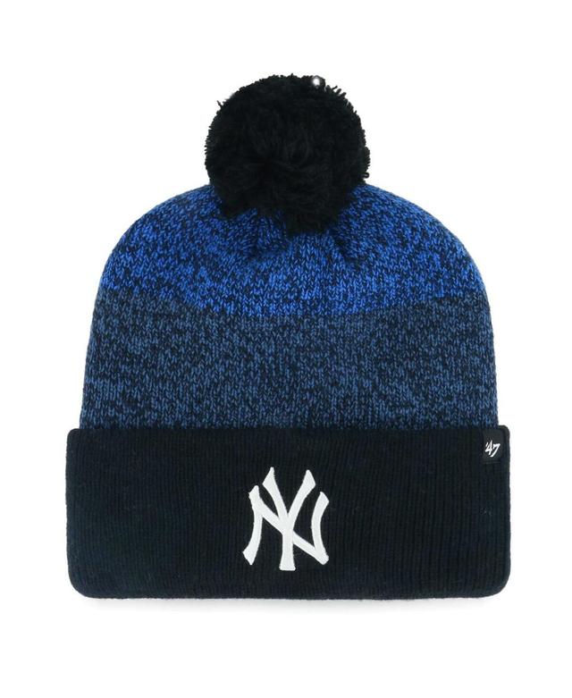 Mens 47 New York Yankees Darkfreeze Cuffed Knit Hat with Pom, Blue Product Image